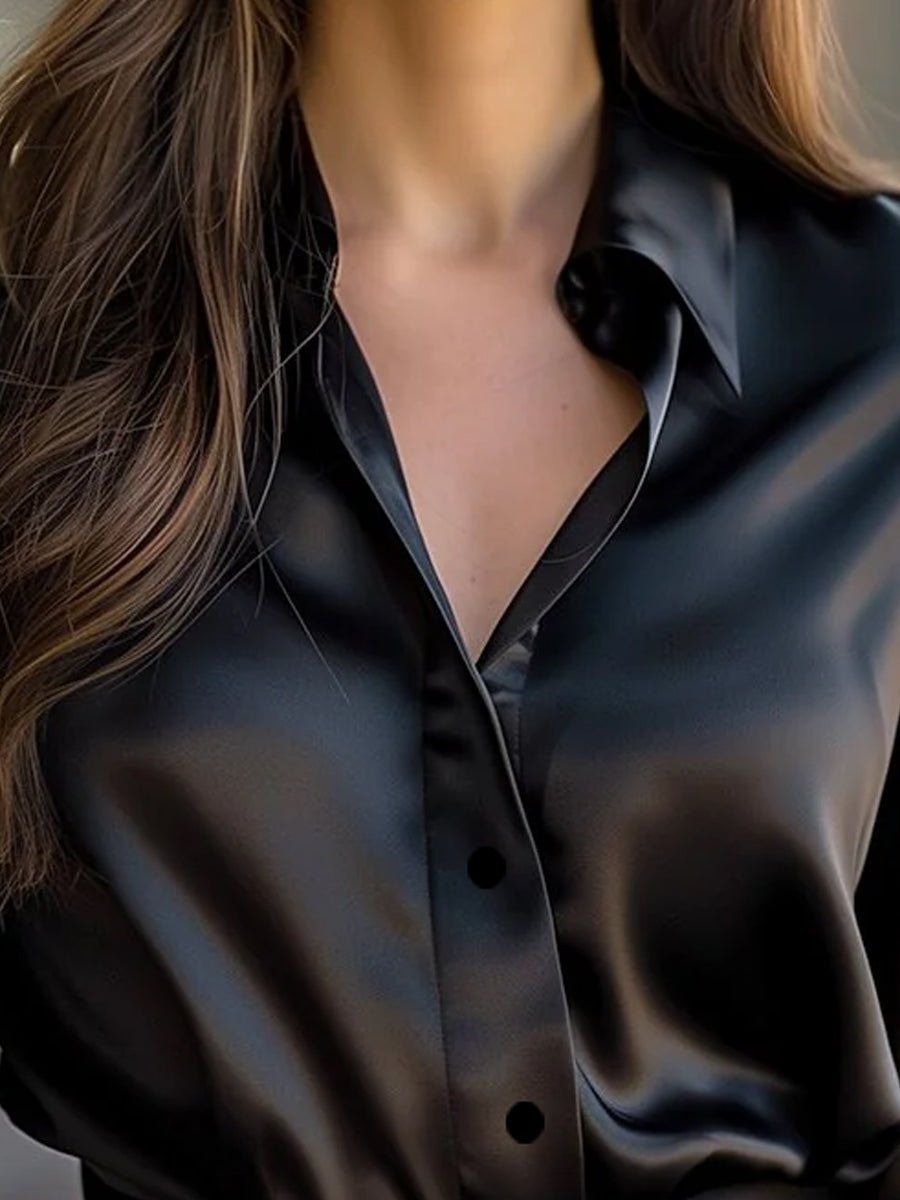 Blusen Damen elegant satin schicke Oberteile