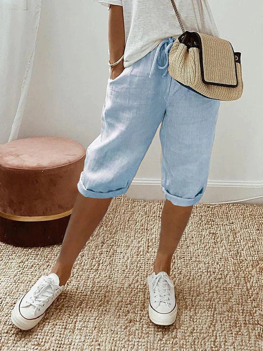 Damen Shorts Baumwolle Casual Sommerhose Sportwear Strandshorts