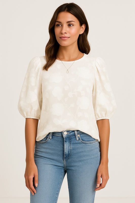 Bluse mit Puffärmeln Damen - Blusenshirt Blusen Damen