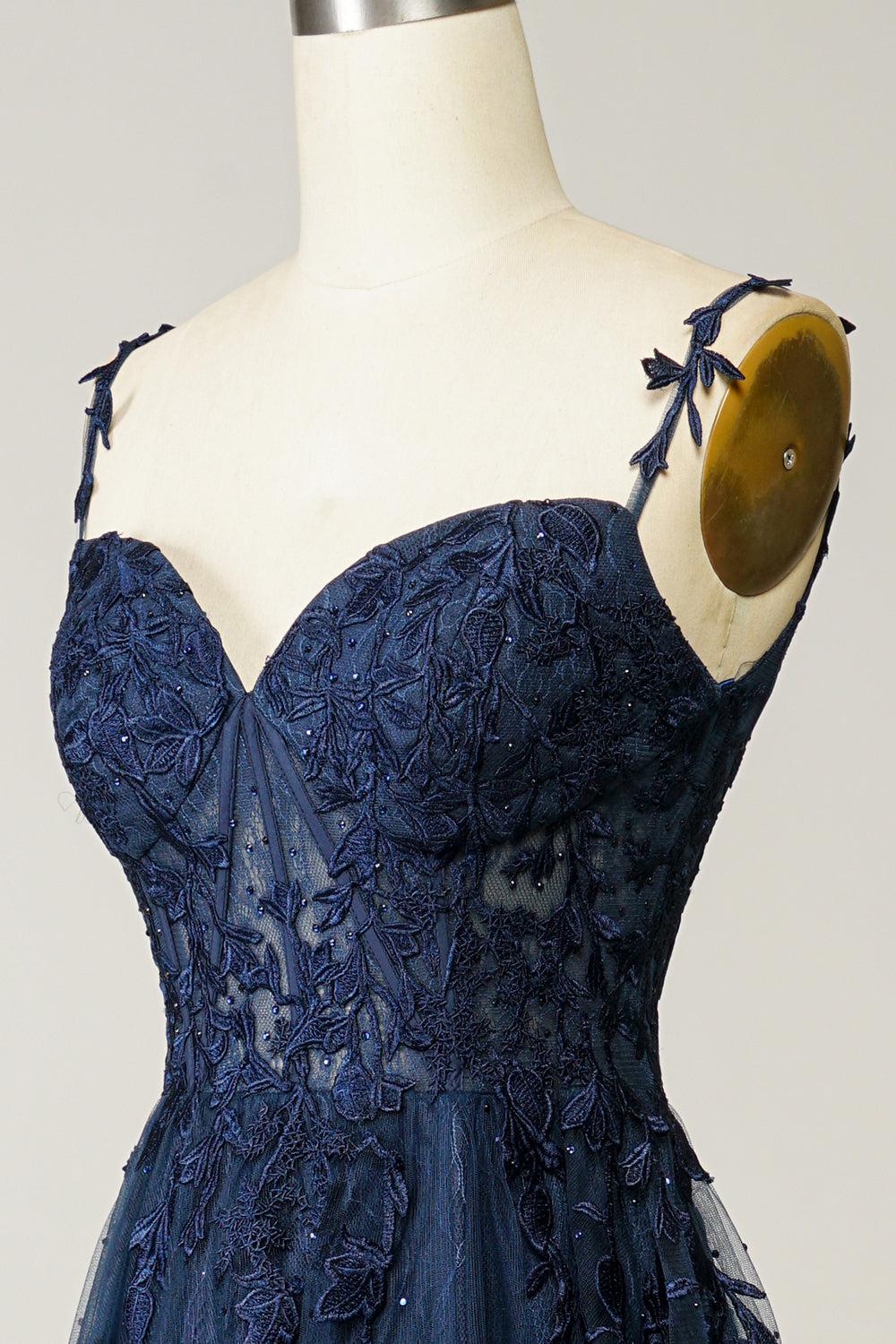 Kleider Damen Festlich Maxikleid Dunkelblau 5