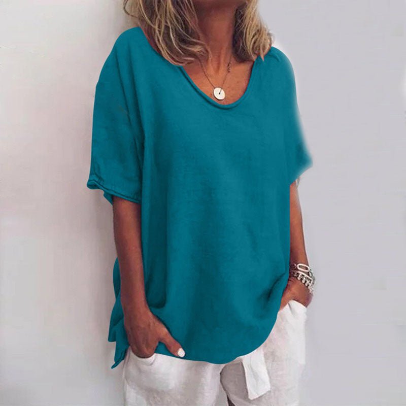 Tunika Damen elegant V-Ausschnitt Bluse