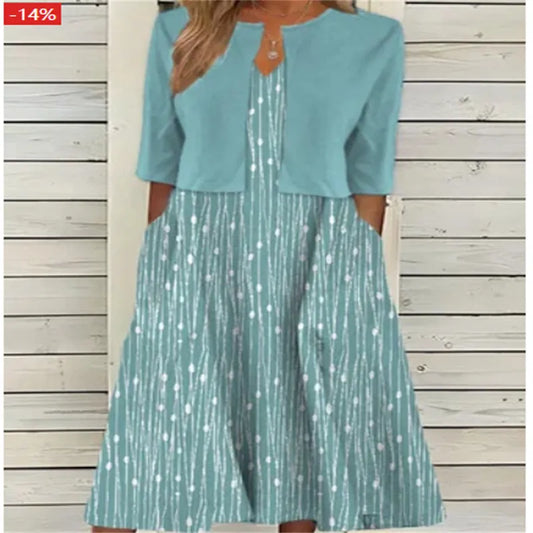 Sommerkleid Damen elegant modische Midi-Kleider