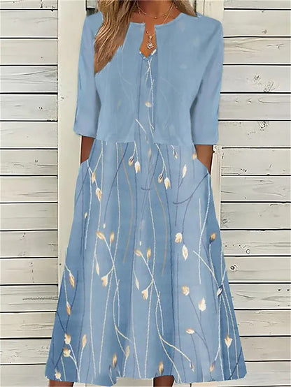 Sommerkleid Damen elegant modische Midi-Kleider