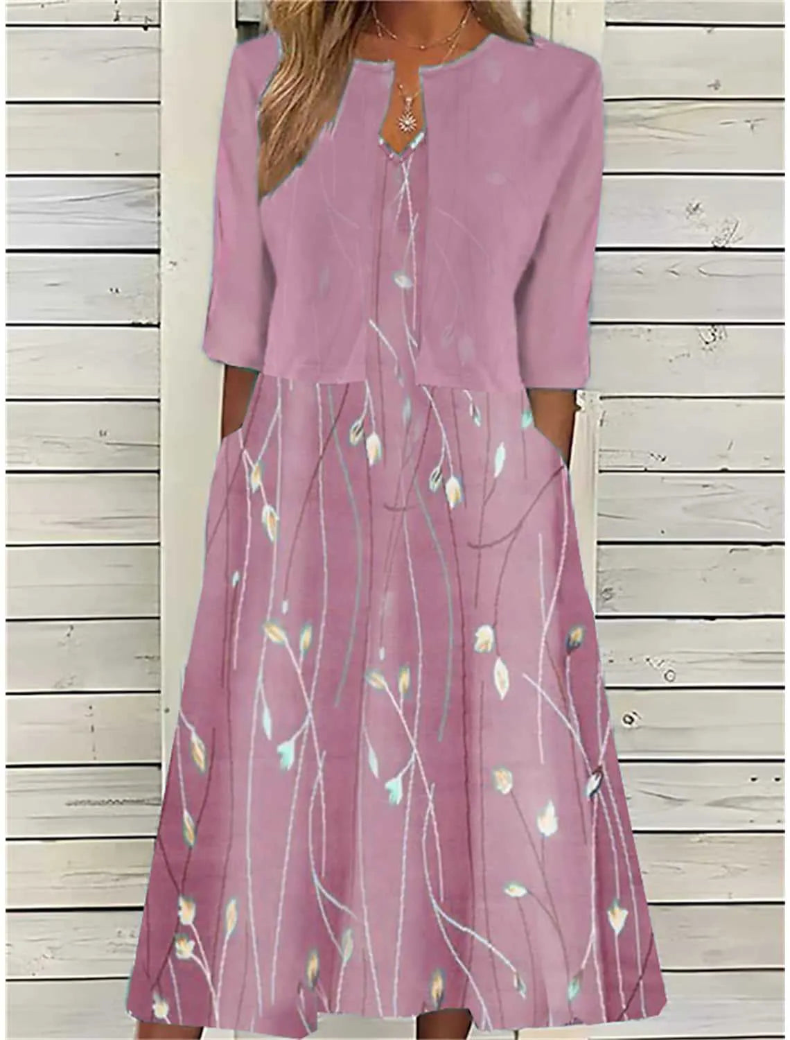 Sommerkleid Damen elegant modische Midi-Kleider