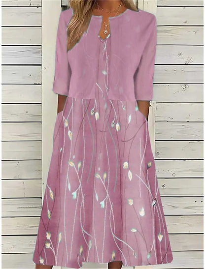Sommerkleid Damen elegant modische Midi-Kleider