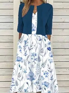 Sommerkleid Damen elegant modische Midi-Kleider