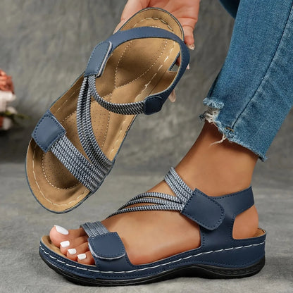 Damen Sandalen bequem offene Zehe stylische Sommerschuhe
