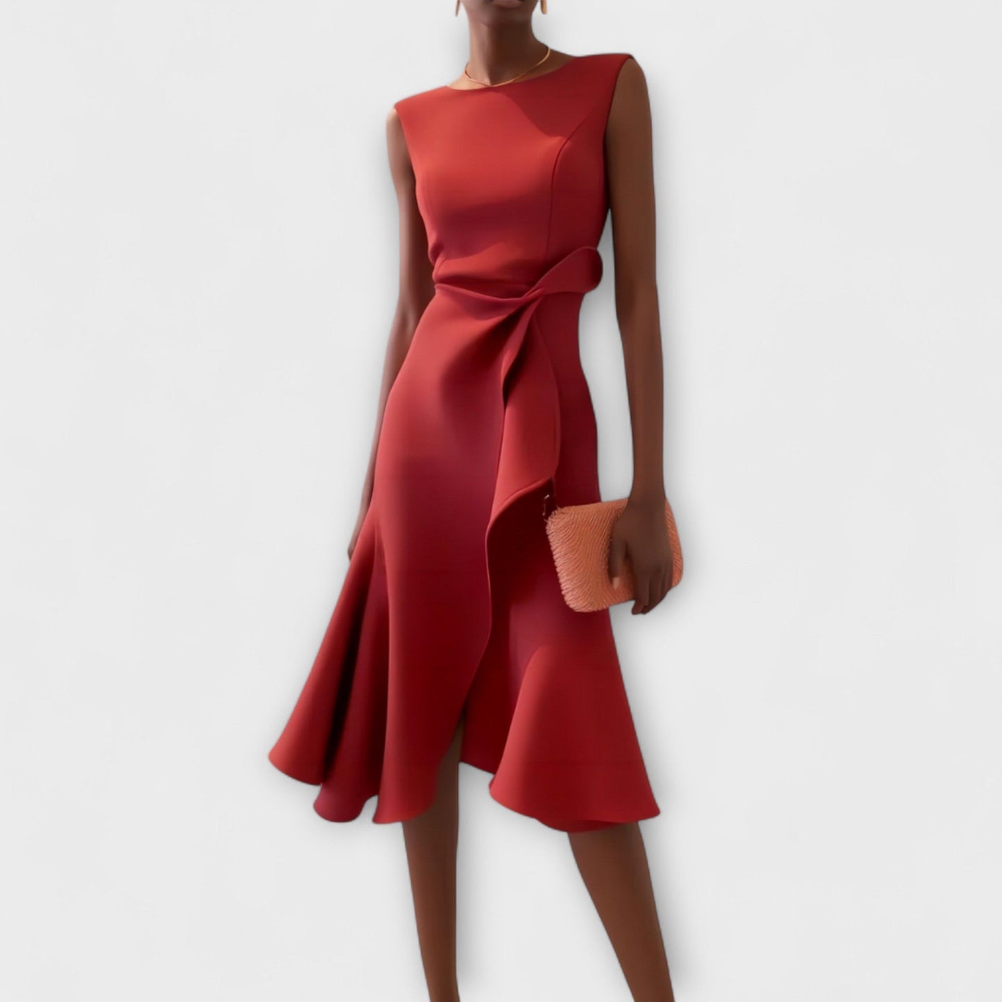 Sommerkleid Damen elegant asymmetrisches Midikleid