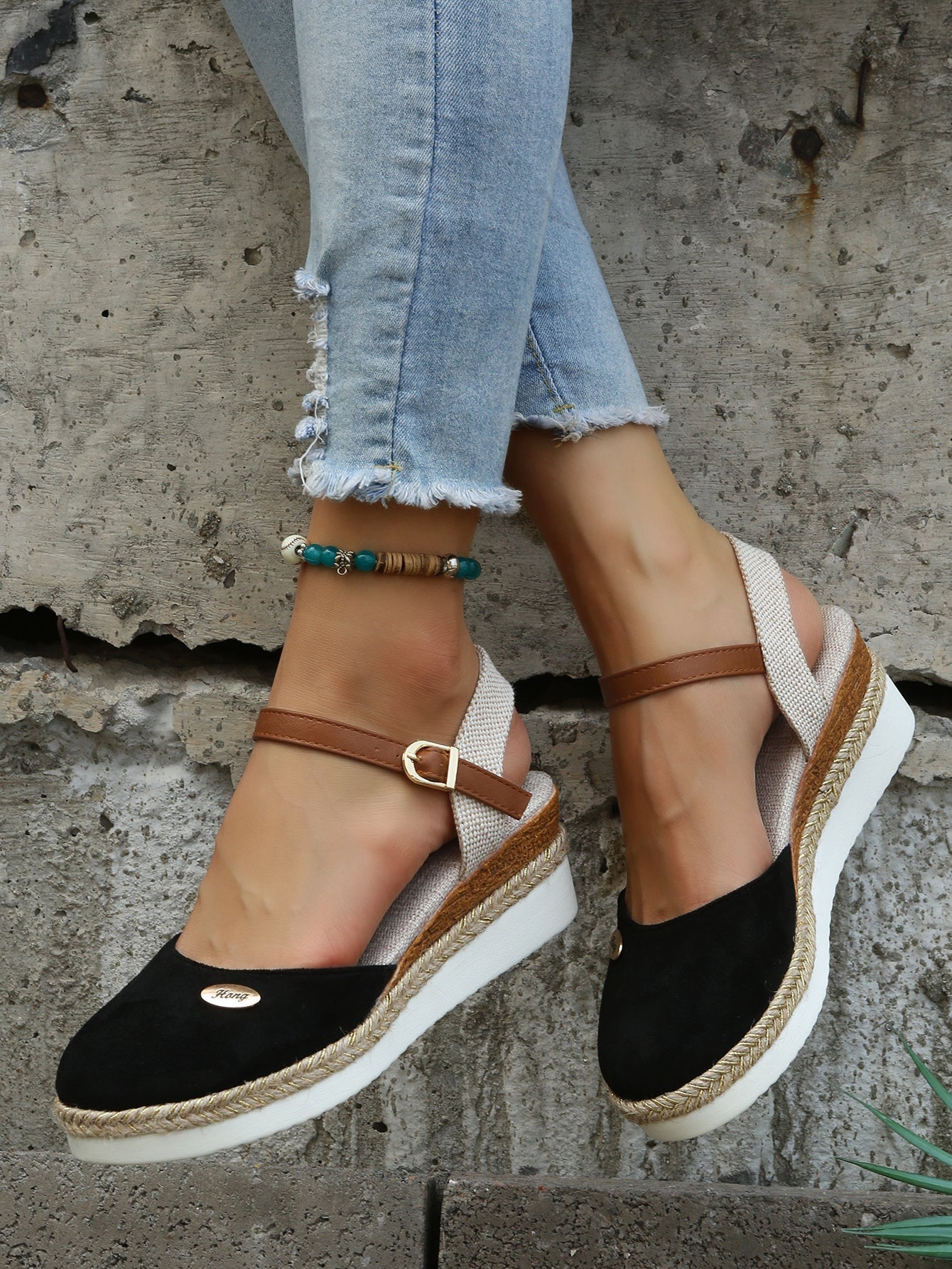 Damen Sandalen bequem Keilabsatz stilvolle Sommerschuhe