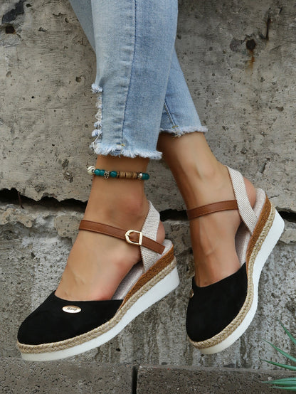 Damen Sandalen bequem Keilabsatz stilvolle Sommerschuhe