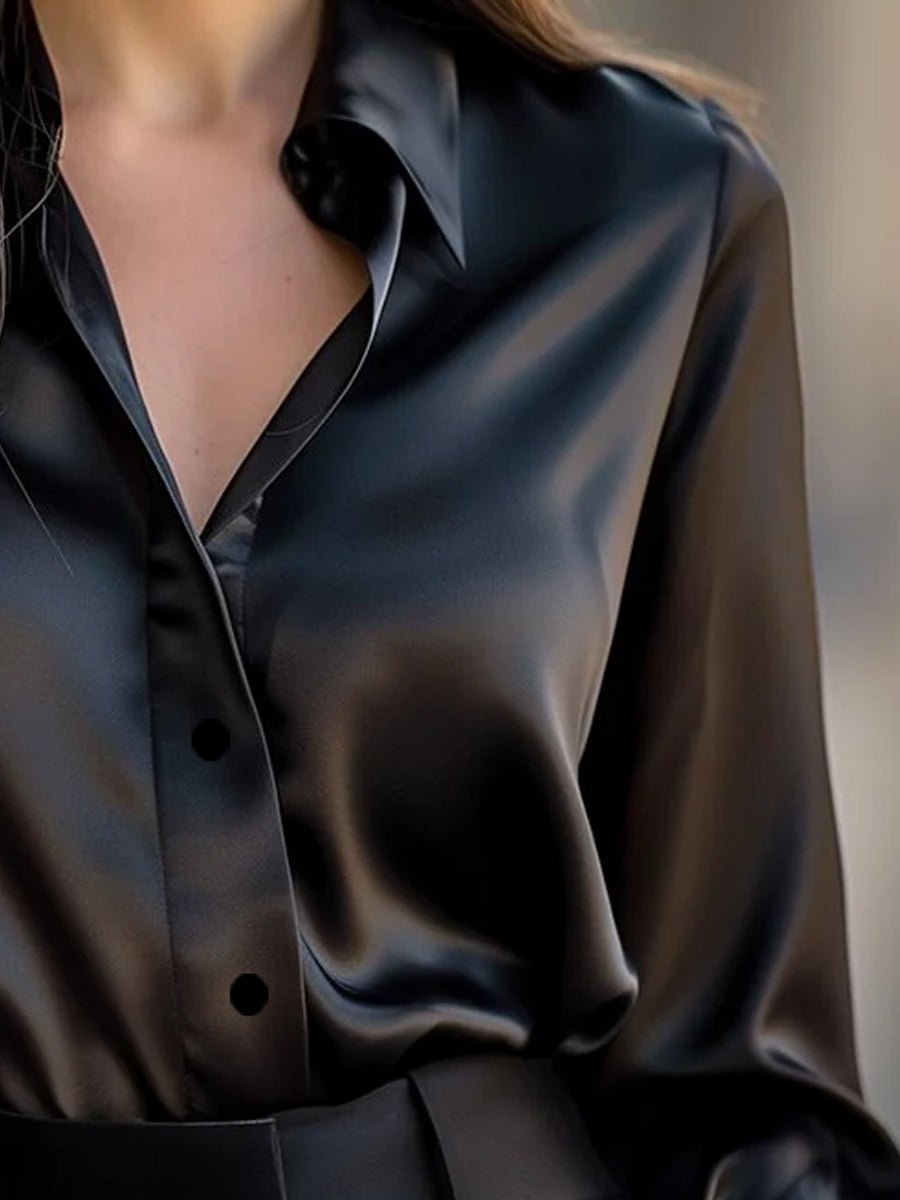 Blusen Damen elegant satin schicke Oberteile