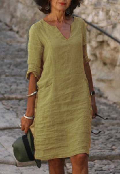 Sommerkleid Damen elegant luftig knielanges Etuikleid