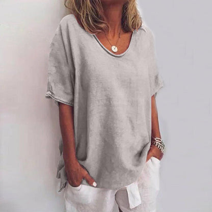 Tunika Damen elegant V-Ausschnitt Bluse