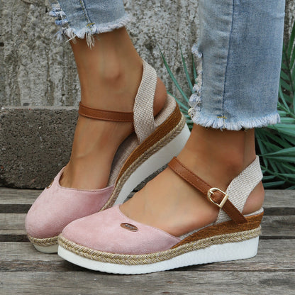 Damen Sandalen bequem Keilabsatz stilvolle Sommerschuhe