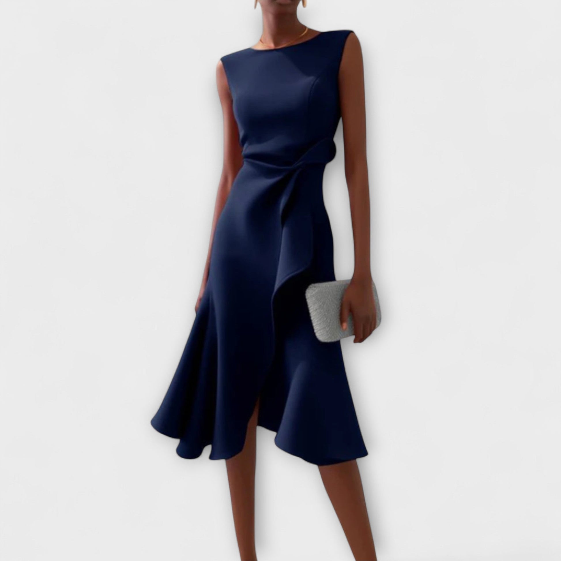 Sommerkleid Damen elegant asymmetrisches Midikleid
