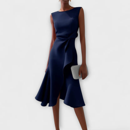 Sommerkleid Damen elegant asymmetrisches Midikleid