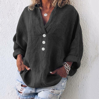 Leinenbluse knopfleiste elegant Damen Sommerhemd