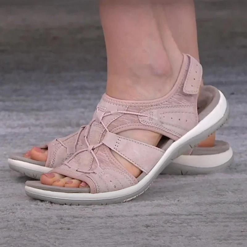 Sandalen Damen flach atmungsaktiv modische Sommerschuhe