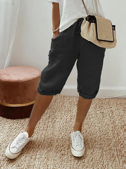 Damen Shorts Baumwolle Casual Sommerhose Sportwear Strandshorts