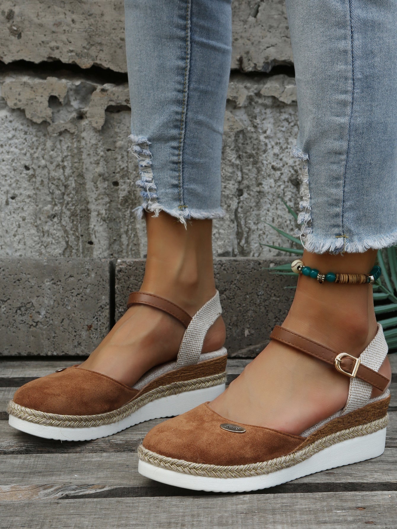 Damen Sandalen bequem Keilabsatz stilvolle Sommerschuhe