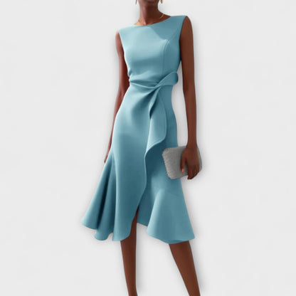 Sommerkleid Damen elegant asymmetrisches Midikleid