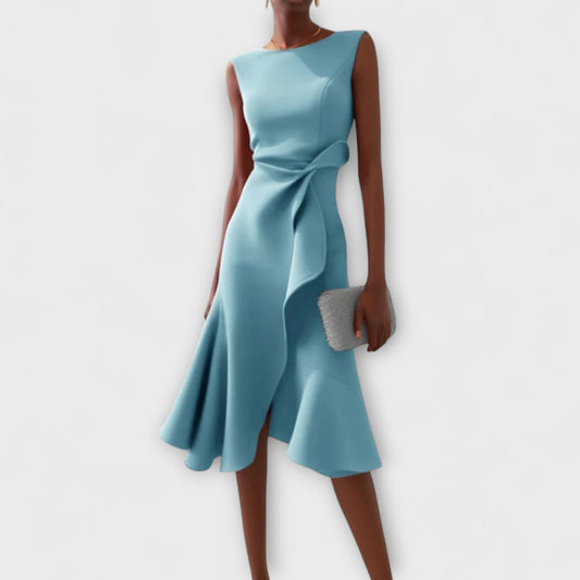 Sommerkleid Damen elegant asymmetrisches Midikleid