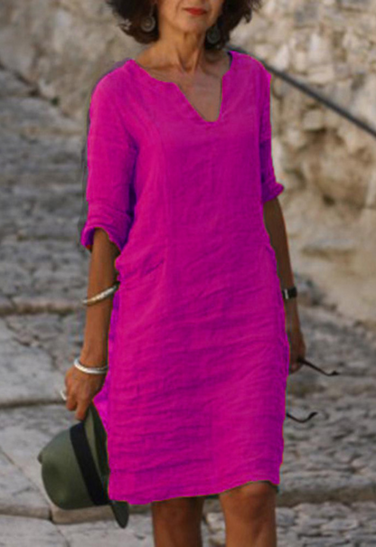 Sommerkleid Damen elegant luftig knielanges Etuikleid