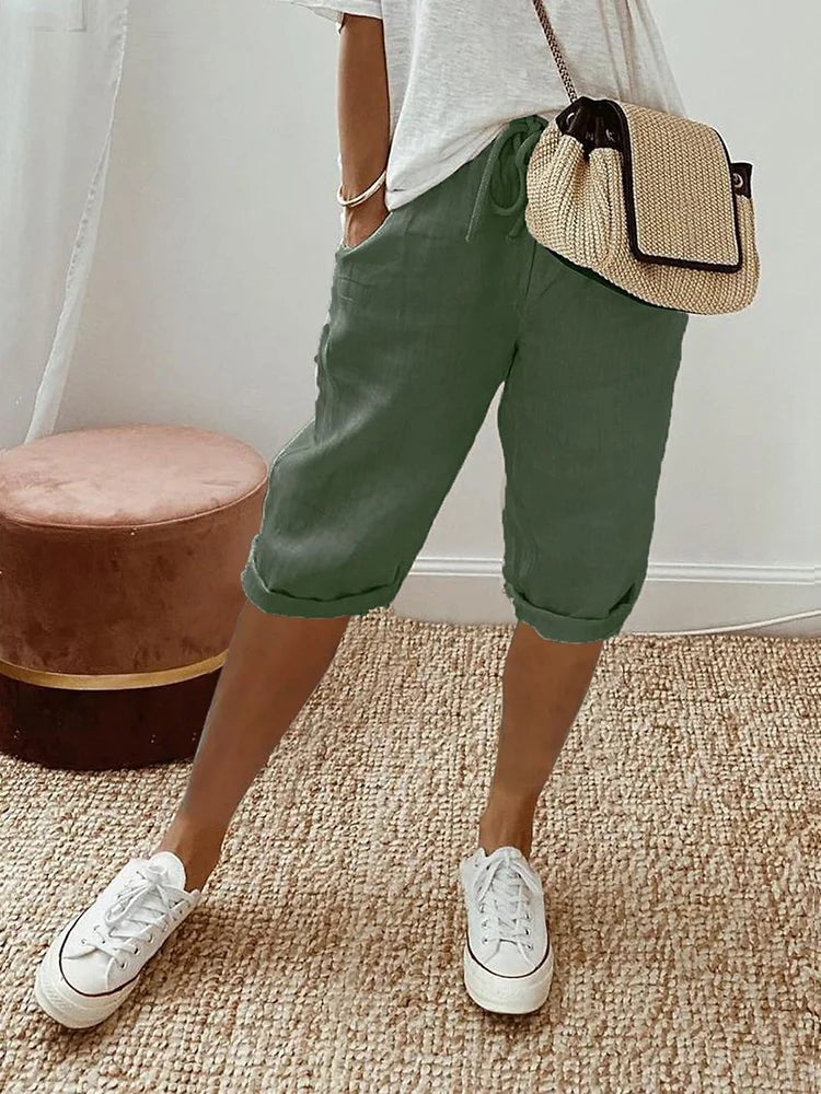 Damen Shorts Baumwolle Casual Sommerhose Sportwear Strandshorts
