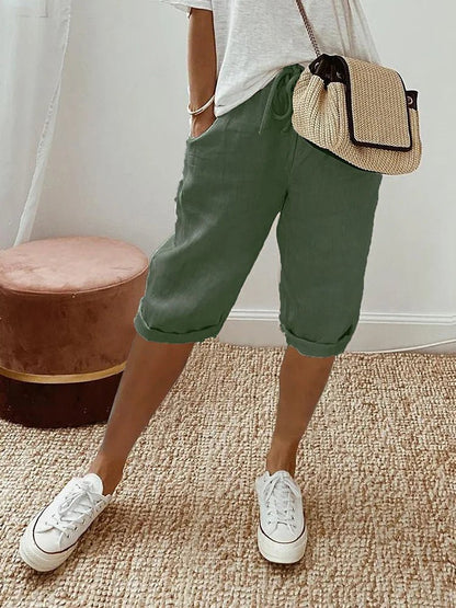 Damen Shorts Baumwolle Casual Sommerhose Sportwear Strandshorts