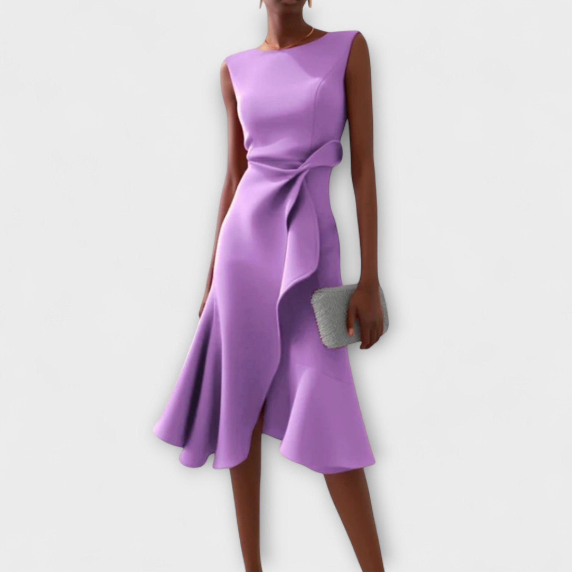 Sommerkleid Damen elegant asymmetrisches Midikleid