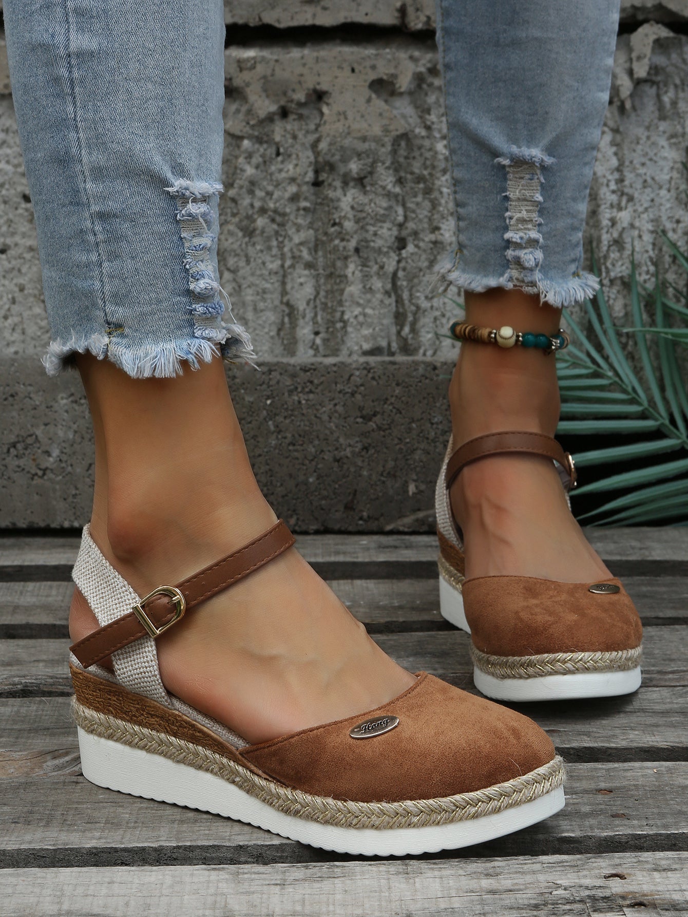 Damen Sandalen bequem Keilabsatz stilvolle Sommerschuhe