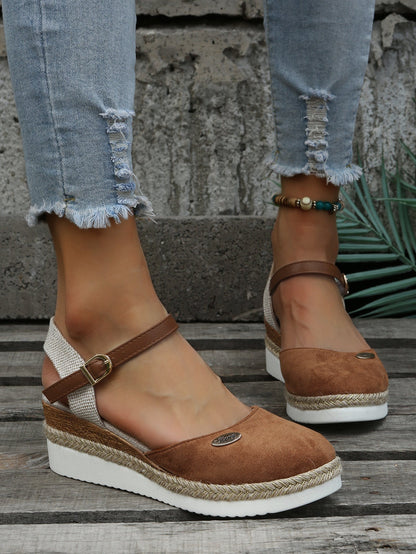 Damen Sandalen bequem Keilabsatz stilvolle Sommerschuhe