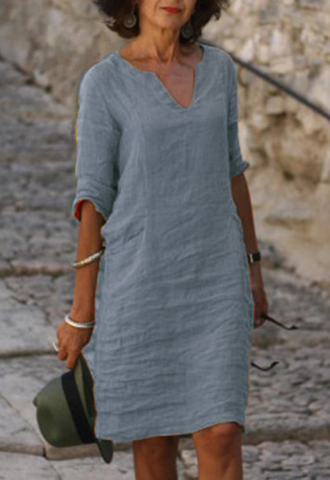 Sommerkleid Damen elegant luftig knielanges Etuikleid
