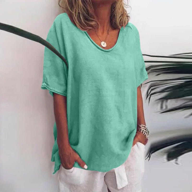 Tunika Damen elegant V-Ausschnitt Bluse