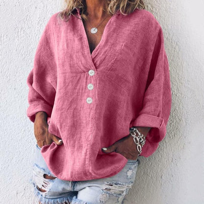 Leinenbluse knopfleiste elegant Damen Sommerhemd