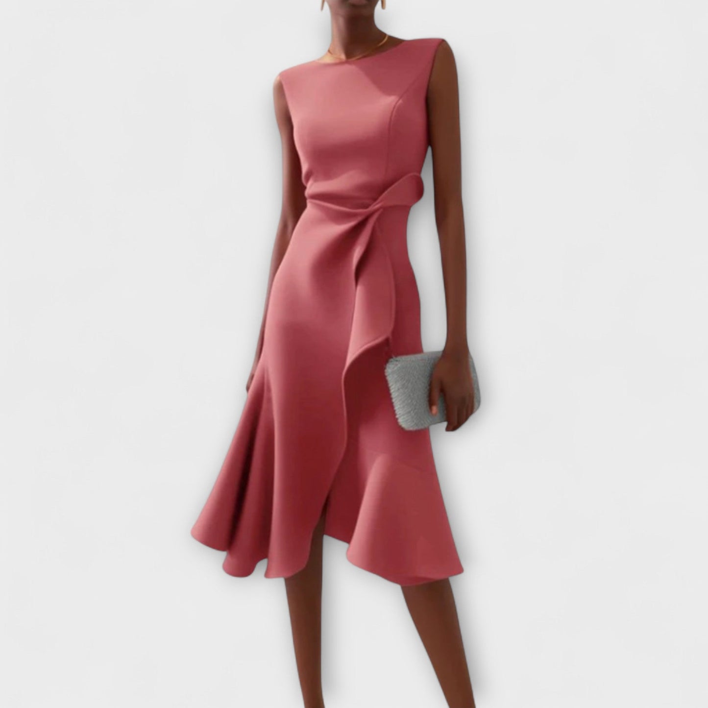 Sommerkleid Damen elegant asymmetrisches Midikleid