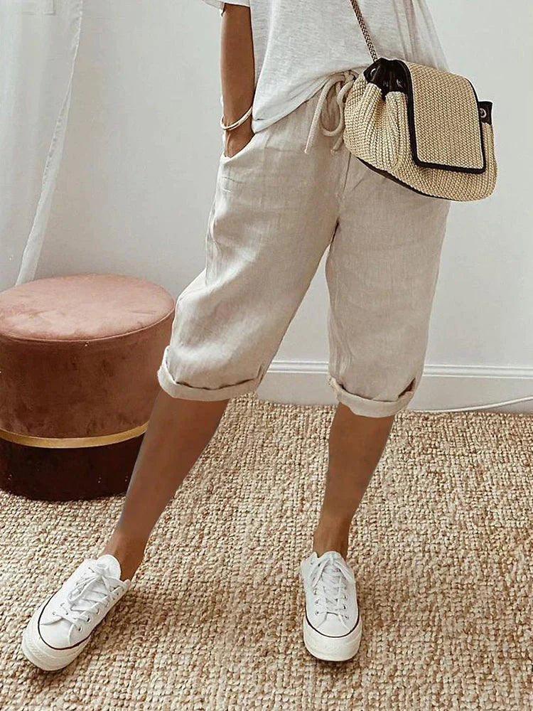 Damen Shorts Baumwolle Casual Sommerhose Sportwear Strandshorts