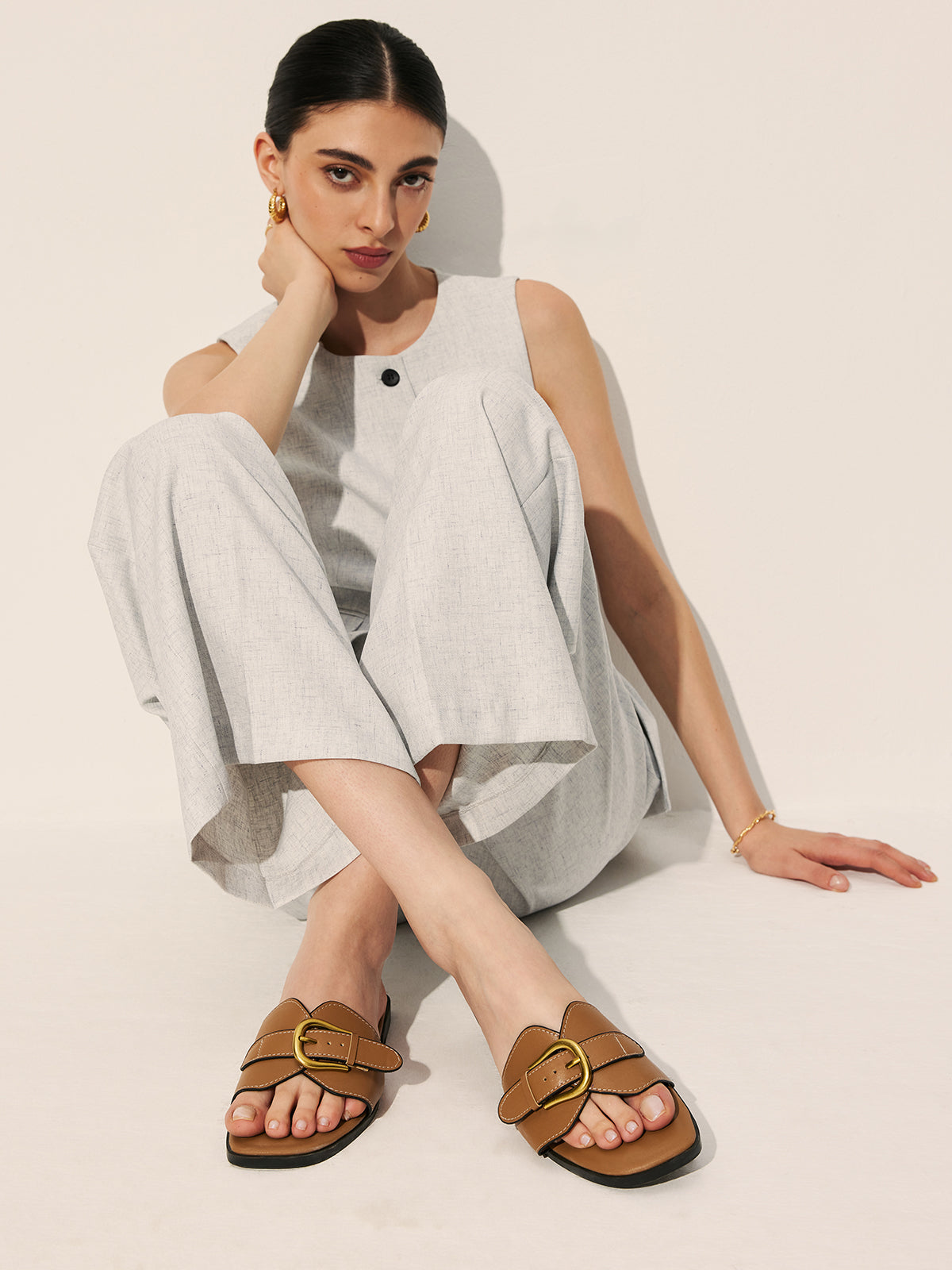 Sandalen Damen flach bequem leichte Sommerschuhe