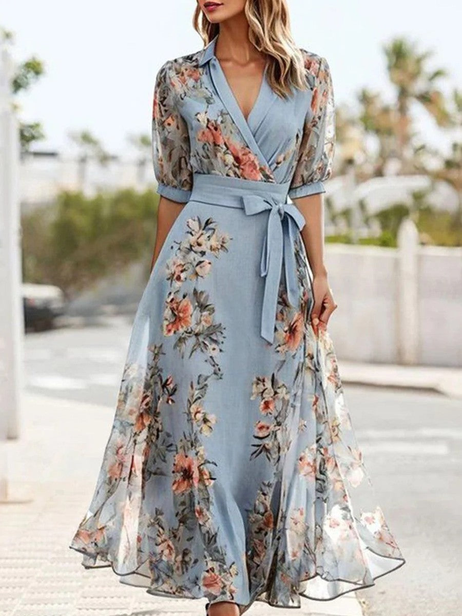 Sommerkleid Damen luftig elegant Blumenkleid midi