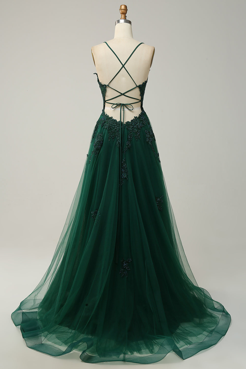Ballkleid Dunkelgrün Detail