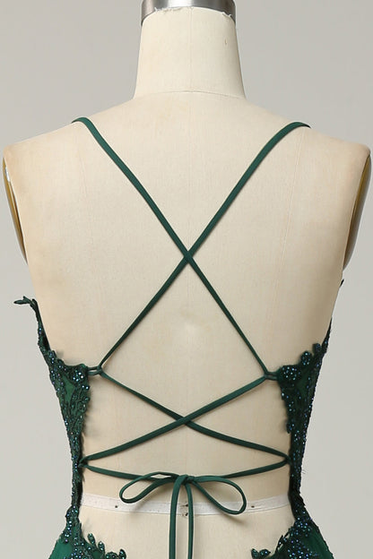 Kleider Damen Festlich Maxikleid Dunkelgrün 6