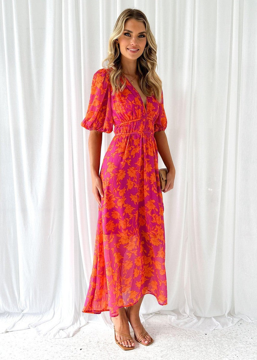 Sommerkleid Damen elegant Blumendruck leichte Strandkleider