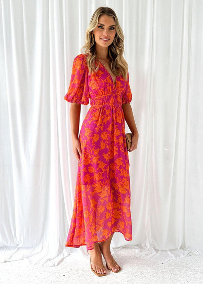 Sommerkleid Damen elegant Blumendruck leichte Strandkleider