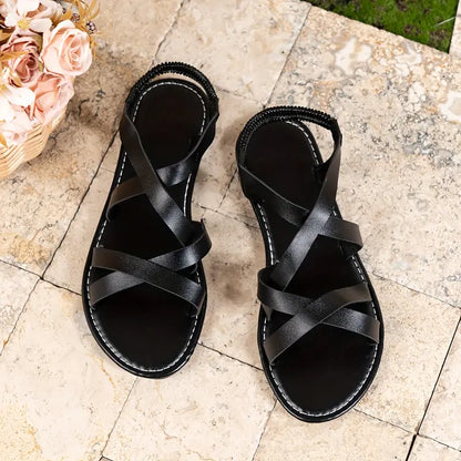 Sandalen Damen flach bequem leichte Sommerschuhe