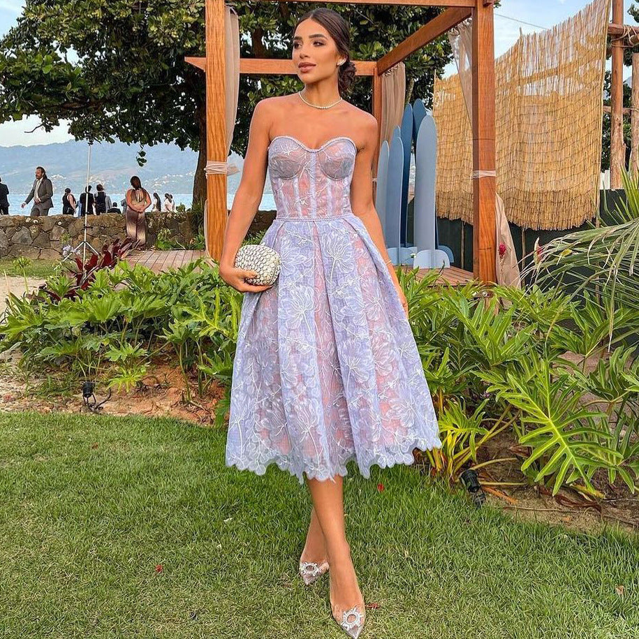 Midi Kleider Elegant Festliches Sommerkleid