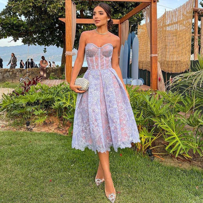 Midi Kleider Elegant Festliches Sommerkleid