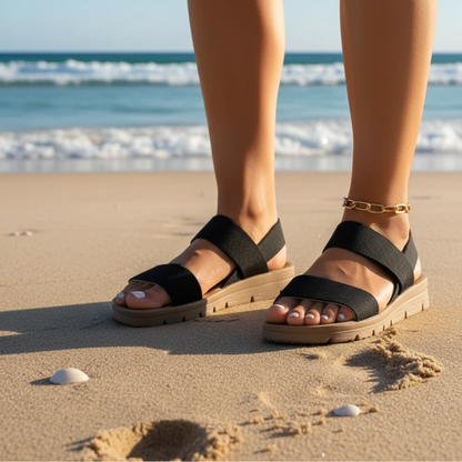 Sandalen Damen flach bequem leichte Sommerschuhe