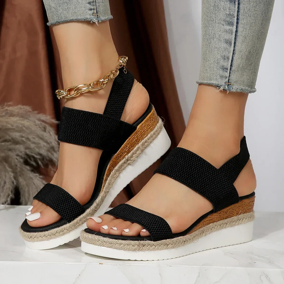 Plateau Sandalen bequem atmungsaktive Sommerschuhe