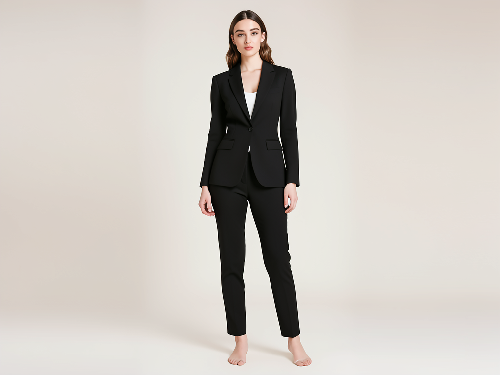 Damen Blazer Schwarz Slim Fit - Kleidge