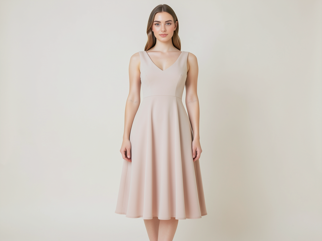 Elegantes Midi-Kleid Damen Frühling A-Linie - Kleidge